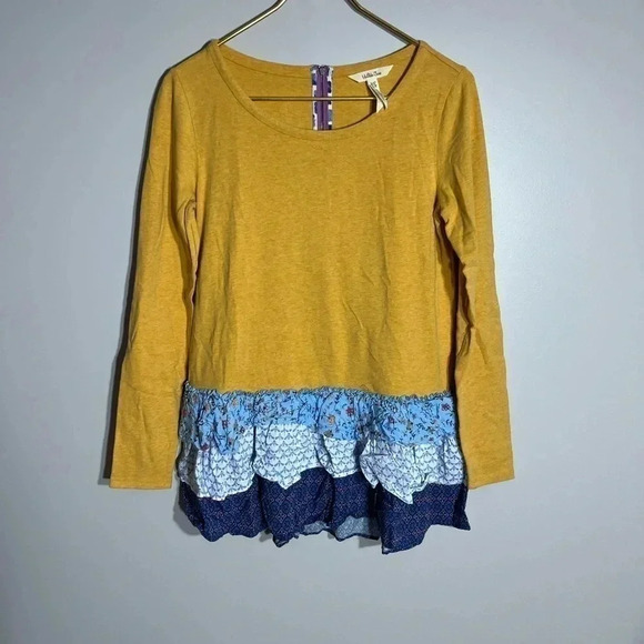 Matilda Jane Weekend Vibes Yellow Ruffle Top Size XS - Picture 1 of 5